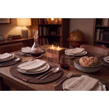 Fabrix Home 6 Adet Kahverengi Oval Jüt Supla / Amerikan Servis Lux Sunum Tabak Altlığı