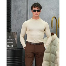 Modefendicom Slimfit Kalıp Pamuklu Triko Yarım Balıkçı Triko Kazak