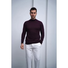 Modefendicom Slimfit Kalıp Pamuklu Triko Yarım Balıkçı Triko Kazak