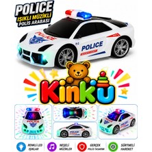 Kinku KİNKU Oyuncak Polis Arabası Pilli Çarptıkça Yön Değiştiren Işıklı Sesli Polis Arabası