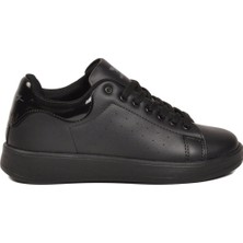 Walkway Siyah Bağcıklı Hafif Unisex Cilt Spor Ayakkabı Costa G
