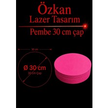 Özkan Lazer Pembe 6 Adet 30 cm Supla 3 mm Tek Yüz Boyalı Runner Servis Yuvarlak