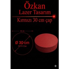 Özkan Lazer Kırmızı 6 Adet 30 cm Supla 3 mm Tek Yüz Boyalı Runner Servis Yuvarlak