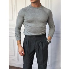 Modefendicom Slimfit Kalıp Pamuklu Triko Yarım Balıkçı Triko Kazak