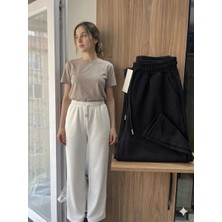 Moda Kadın Geniş Paça Eşofman Altı Yüksek Bel Salaş Rahat Günlük & Spor Pantolon