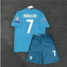 BARBITOS 2018 Real Madrid Turkuaz Deplasman Ronaldo Çocuk Forması 2li Set