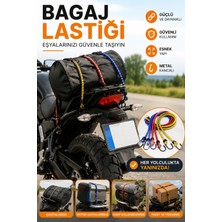 Baffhome Bagaj Lastiği Çok Amaçlı Kancalı Pratik Gergi Halatı Ekstra Güçlü Bagaj Bağlama Lastiği