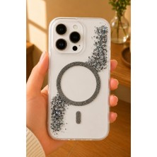 3gen Case iPhone 16 Pro Uyumlu Glitter Kristal Simli Wireless Kablosuz Şarj Destekli Lüks Sert Silikon Kılıf