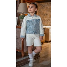 Baby Lory Kids Store Kız Çocuk Premıum Kotlu Ceket Kotlu Şort Takımı