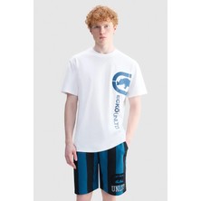 Ecko Unltd. Mason Loose Fit Bisiklet Yaka Baskılı %100 Pamuk Erkek Beyaz Tişört