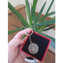 Vintage Takı Gümüş Renk Vintage Osmanlı Tuğralı Anahtarlık & Vintage Çift Taraflı Tuğra Çanta Aksesuarı