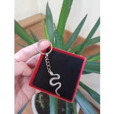 Vintage Takı Vintage Gümüş Kaplama Yılan Snake Anahtarlık & Vintage Yılan Snake Çanta Aksesuarı