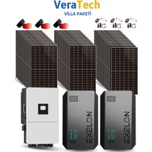 Tsm Veratech 20KW Villa Solar Paketi - 600W Topcon Half Cut Güneş Paneli, 20KW Hibrit Inverter, 30KW Lityum Batarya
