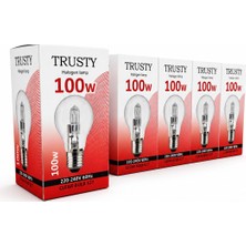 Trusty 100W Halojen Ampul E27 Duy Şeffaf Yüksek Işık Gücü 30 Adet