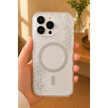 3gen Case iPhone 15 Pro Uyumlu Glitter Kristal Simli Wireless Kablosuz Şarj Destekli Lüks Sert Silikon Kılıf