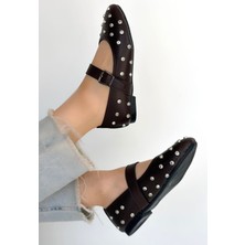 Shoegar Ritta Kahverengi Cilt Kemerli Babet Ayakkabı