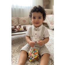 Baby Sena Erkek Bebek Bayramlık Papyonlu Müslin Salopet Gömlek Takım