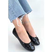 Shoegar Lawy Siyah Rugan Babet Ayakkabı