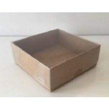 Asetat Kapaklı Kraft Karton Kutu 8X8X3 Hediyelik Sunum Kutuları 50 Adet (Renksiz)
