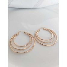 Devi Fashion Xuping Üçlü Halka Rose Küpe