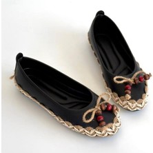 Shoegar Ilwe Siyah Cilt Babet Ayakkabı