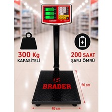 Brader 300 kg Kapasiteli Terazi-1.kalite-Katlanır Şarjlı Kantar-2 Yıl Garantili