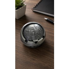 HD Marketim Dekoratif Metal Küllük Kapaklı Retro Masaüstü Küllük 7.5 cm Açılır Kapanır