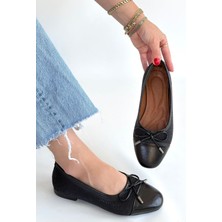 Shoegar Etya Siyah Cilt Babet Ayakkabı
