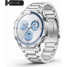Sneezy Huawei Watch Gt5 46MM Ile Uyumlu Katlanır Klipsli Paslanmaz Çelik Saat Kordonu