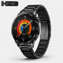 Sneezy Huawei Watch Gt5 46MM Ile Uyumlu Katlanır Klipsli Paslanmaz Çelik Saat Kordonu