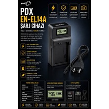 Pdx Nikon EN-EL14A Şarj Cihazı | Hızlı Şarj | Nikon Uyumlu