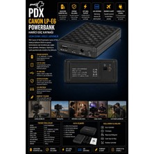 Pdx Canon Lp-E6 Powerbank | Harici Güç Kaynağı | Uzun Çekim