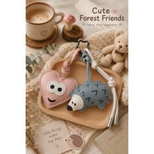 Biton Toptan 3 Lü Set Cute Forest Friends Charm Set – Çanta & Anahtarlık Aksesuarı  - Kedili Kanca