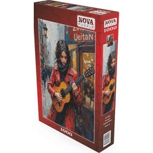Nova Puzzle 1000 Parça Kırmızılı Gitarist Kadın Puzzle - 41195