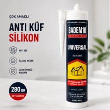 Badem10 Şeffaf Nötr Anti Küf Genel Çok Amaçlı Silikon 280 gr Lavabo Duşakabin Mutfak Dolgu Silikonu