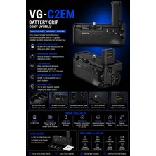 Pdx Sony VG-C2EM Battery Grip | Sony Uyumlu | Güçlü Performans