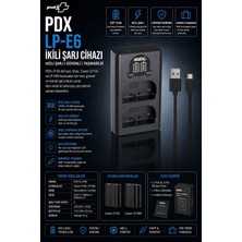 Pdx Canon Lp-E6 Ikili Şarj Cihazı | Hızlı Şarj