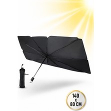 Alıç Araç Ön Cam Güneşliği Şemsiye Model 140X80 cm - Katlanabilir Oto Güneş Koruyucu Şemsiye