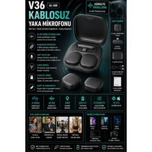 Pdx Kablosuz Yaka Mikrofonu V36 | Gürültü Engelleme | Telefon Uyumlu