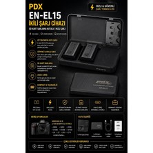 Pdx Nikon EN-EL15 Ikili Şarj Cihazı | Sd Kart Saklama Kutulu | Hızlı Şarj