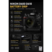 Pdx Nikon D600 D610 Battery Grip | Dikey Çekim | Uzun Pil Süresi