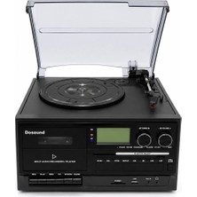 Dosound Tr-17 Ahşap Çok Fonksiyonlu Pikap Kaset CD USB Bluetooth Müzik Sistemi