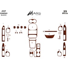 Mars Cockpit Design Compass Konsol-Torpido Kaplama 2010-2012 25 Parça Maun