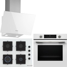 Bosch Beyaz Ankastre Set HUA717BV0T-POP6C2P31O-DWK63PJ20T / Buhar Destekli Fırın