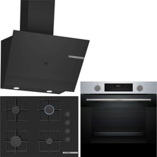 Bosch Inox / Siyah Ankastre Set HUA717BR0T-POP7C6P30O-DWK67PJ60T
