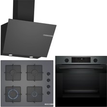 Bosch Black Inox / Antrasit Gri / Gri Ankastre Set HUA736EG0T-POP6C9P31O-DWK66PJ70T
