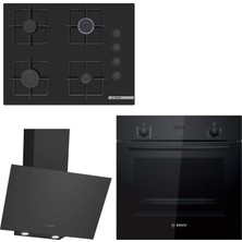 Bosch Siyah Ankastre Set HBF512BB1T - POP7C6P30O - DWK64PJ60T / Ocak 67 Cm!!