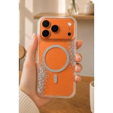 3gen Case iPhone 17 Pro Uyumlu Glitter Kristal Simli Wireless Kablosuz Şarj Destekli Lüks Sert Silikon Kılıf