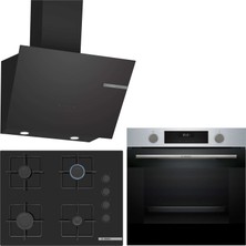 Bosch Inox / Siyah Ankastre Set HUA717BR0T-POP7C6P30O-DWK66PJ60T