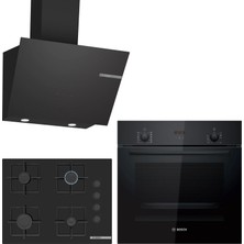 Bosch Siyah Ankastre Set HBF512BB1T - POP7C6P30O - DWK66PJ60T / Ocak 67 cm !!